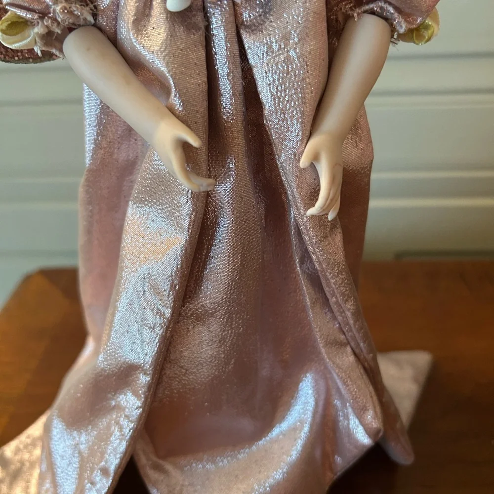 Hand Crafted Porcelain Face Angel Doll Table Decor or Tree Topper